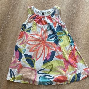 Bright floral print trapeze dress - little girls 4